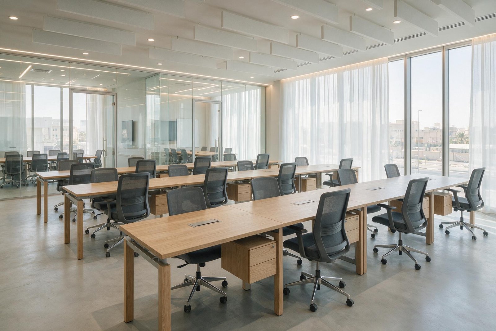 Open-plan floor fit-out